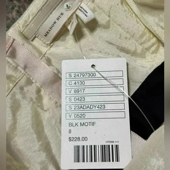 NWT Anthropologie Meadow Rue Womens 8 Lace Dress Black Ivory Strapless - Picture 6 of 9